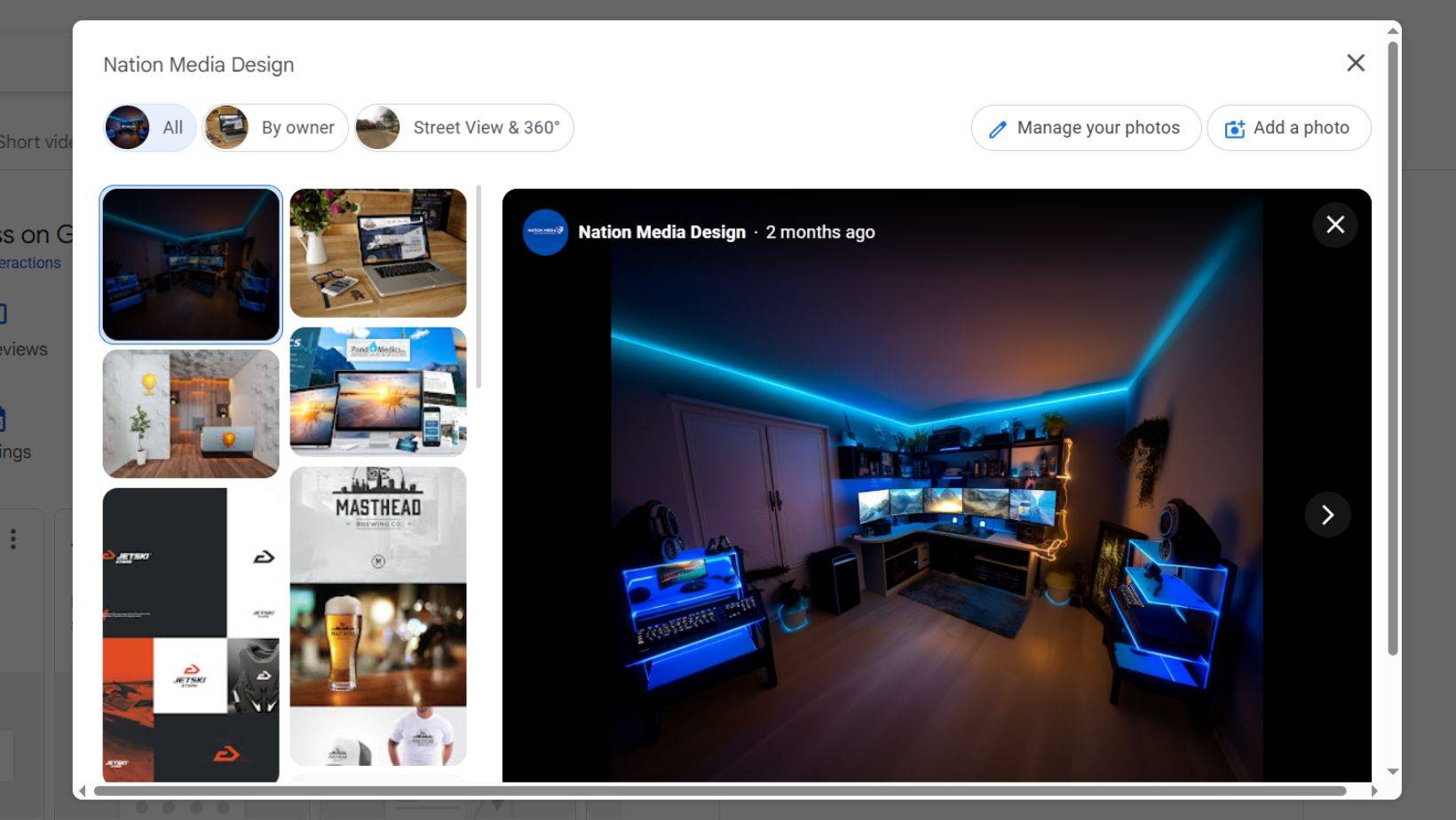 Modern digital workspace setup shown in a Google My Business photo gallery to enhance business credibility.