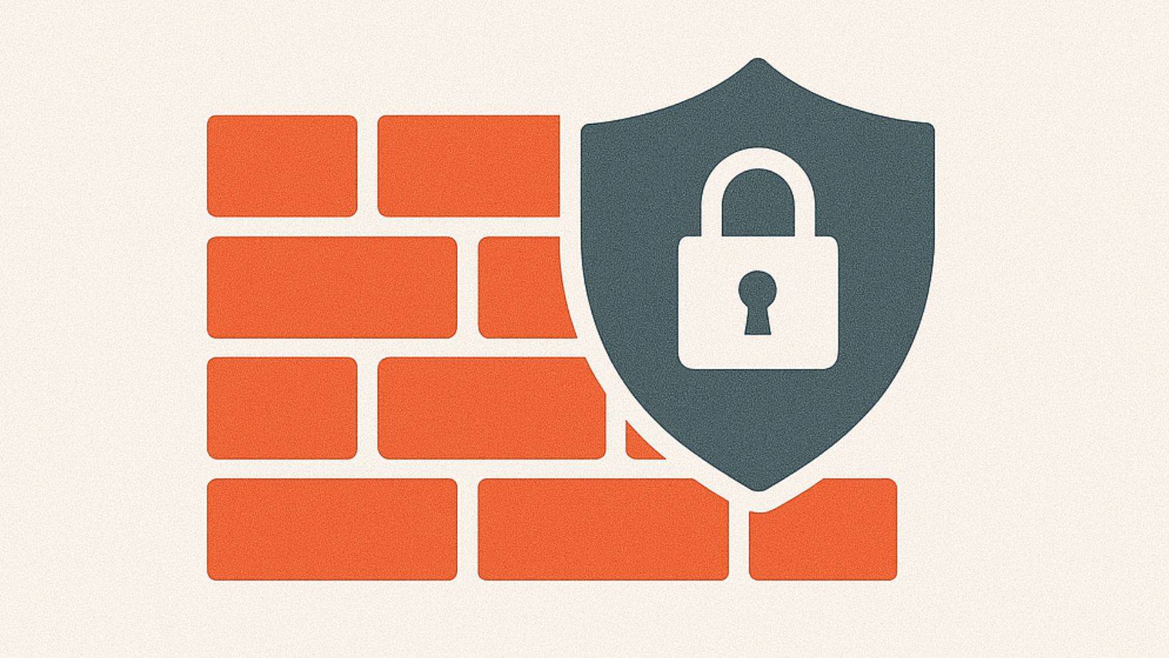 Web Application Firewall & Data Breach Prevention icon: orange brick wall with shield and padlock. Cloudflare DDoS protection